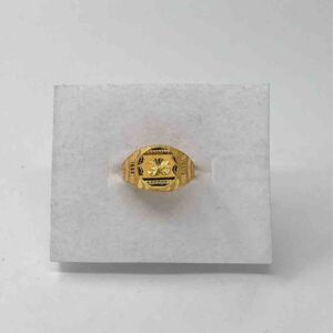 916 gold om design gents ring
