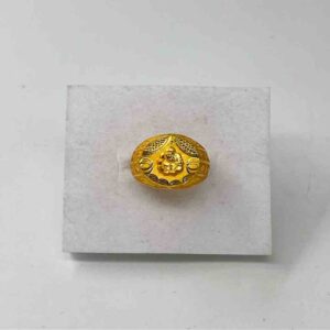916 gold ganesh ji design gents ring