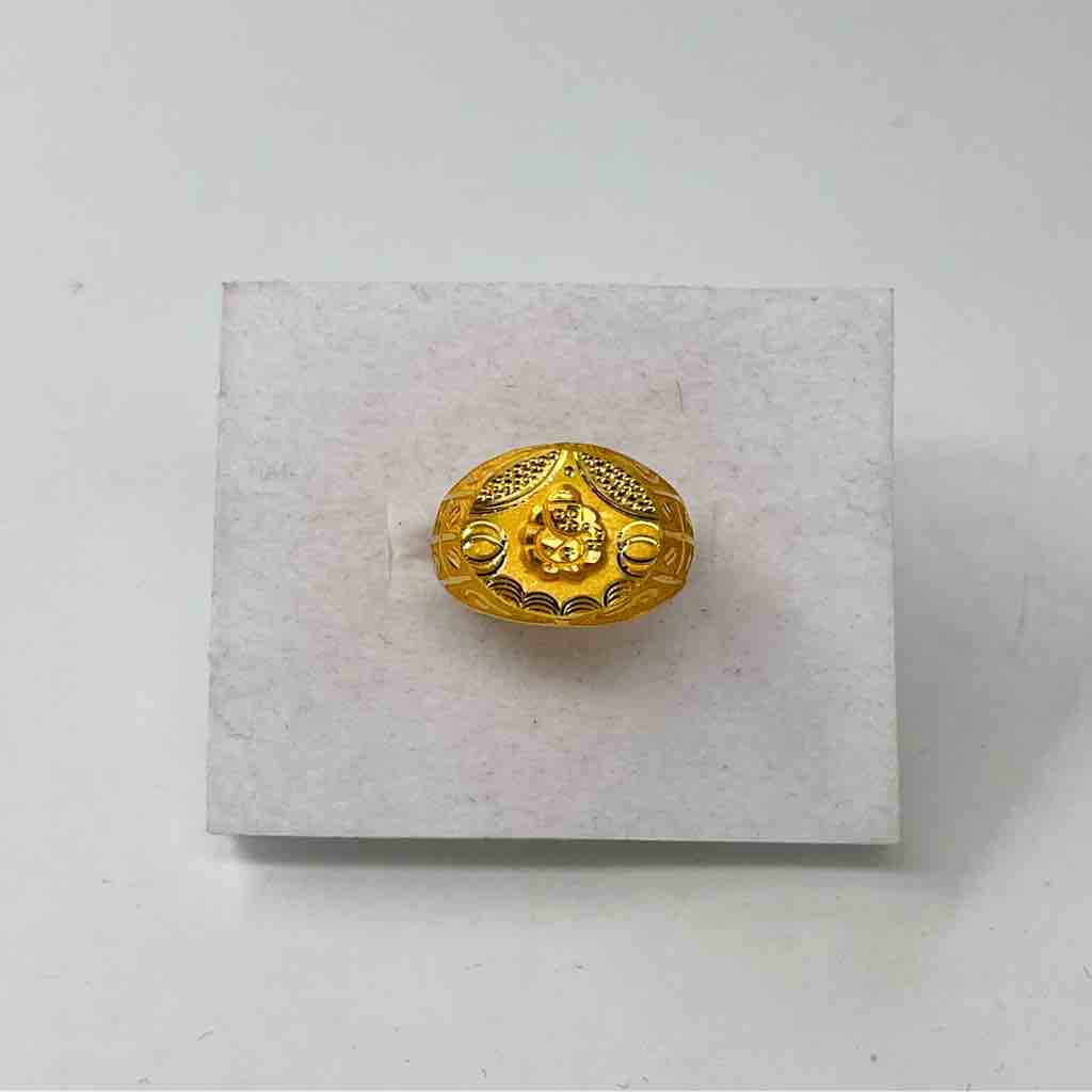 916 gold ganesh ji design gents ring - Image 2