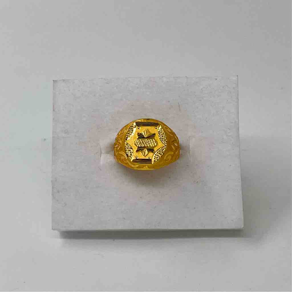 916 gold round gat gents ring