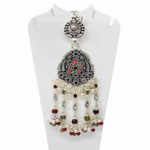 Silver bombay fancy heavy oxidised design judda (waist keychain)