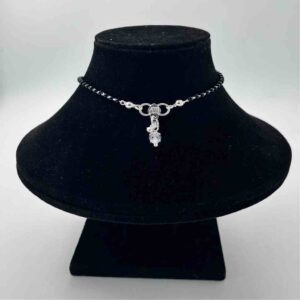 Silver Bombay Black Manaka Fancy Anklet