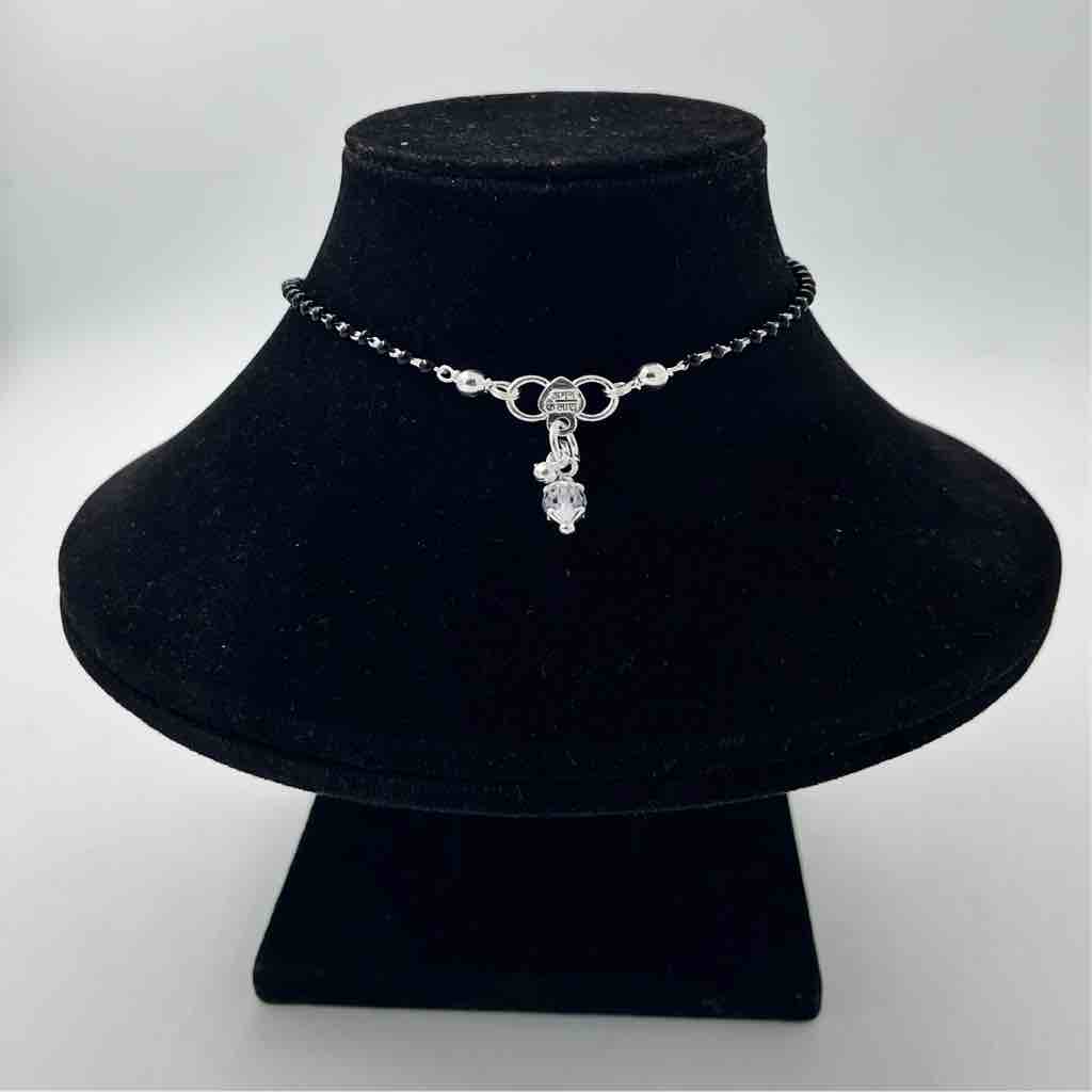 Silver Bombay Black Manaka Fancy Anklet - Image 3