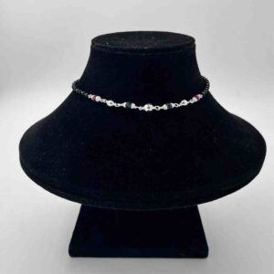 Silver Bombay Black Manaka Fancy Anklet