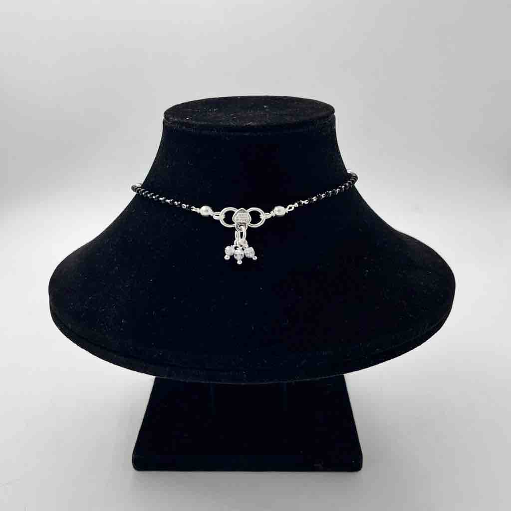 Silver bombey fancy shalang black manka light weight design payal