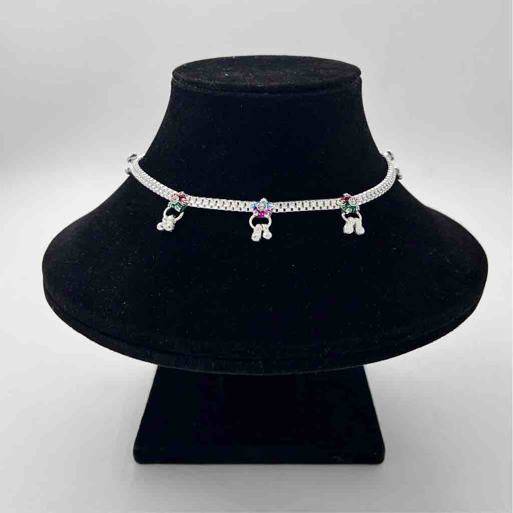 Silver  bombey fancy anklets