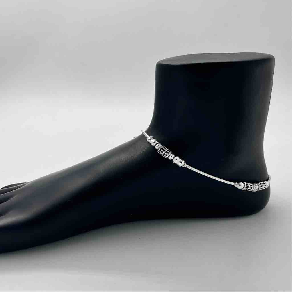 Silver Bombey Fancy Oxidised Design Payal