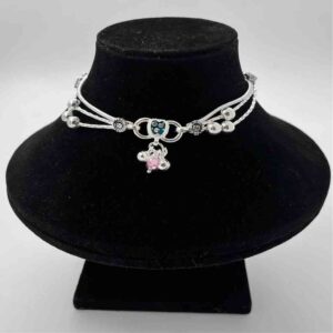 Silver Bombey Fancy Multi Colour Oxidised Anklets