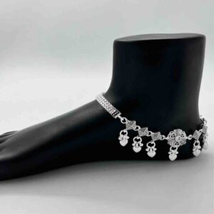 Silver Bombey Fancy Oxidised Design Payal