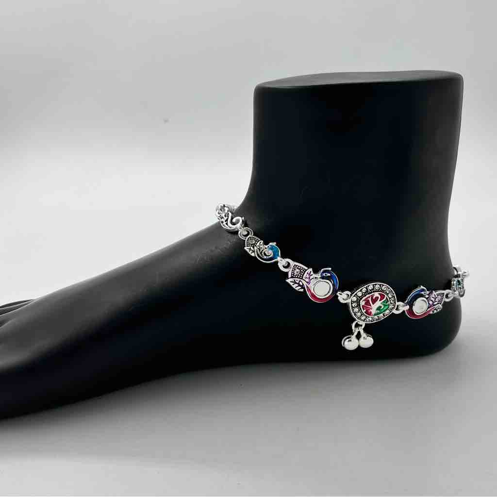 Silver Bombey Fancy Anklets