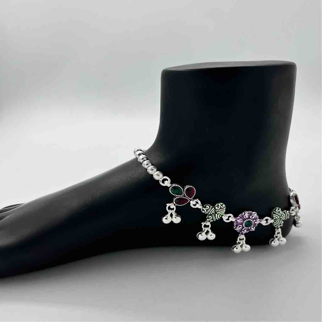 Silver bombey multi colour mix design payal