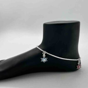 Silver Fancy Bombey Patta Design Anklets