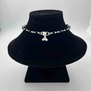 Silver Fancy Shalang  Black Manka Design Payal