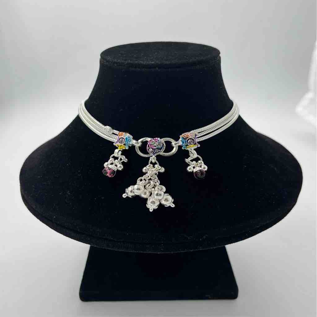 Silver bombey fancy three line new design payal