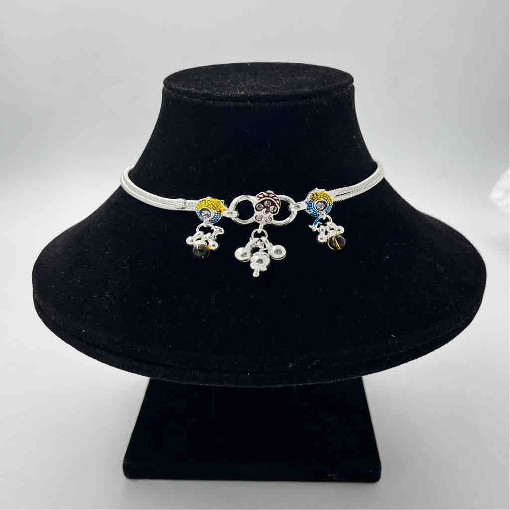 Silver Fancy Plain Anklets