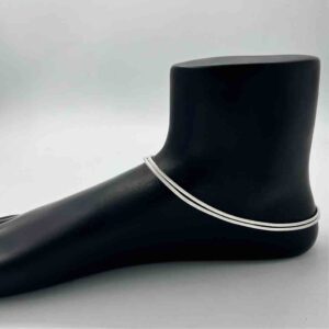 Silver Fancy Plain Anklets