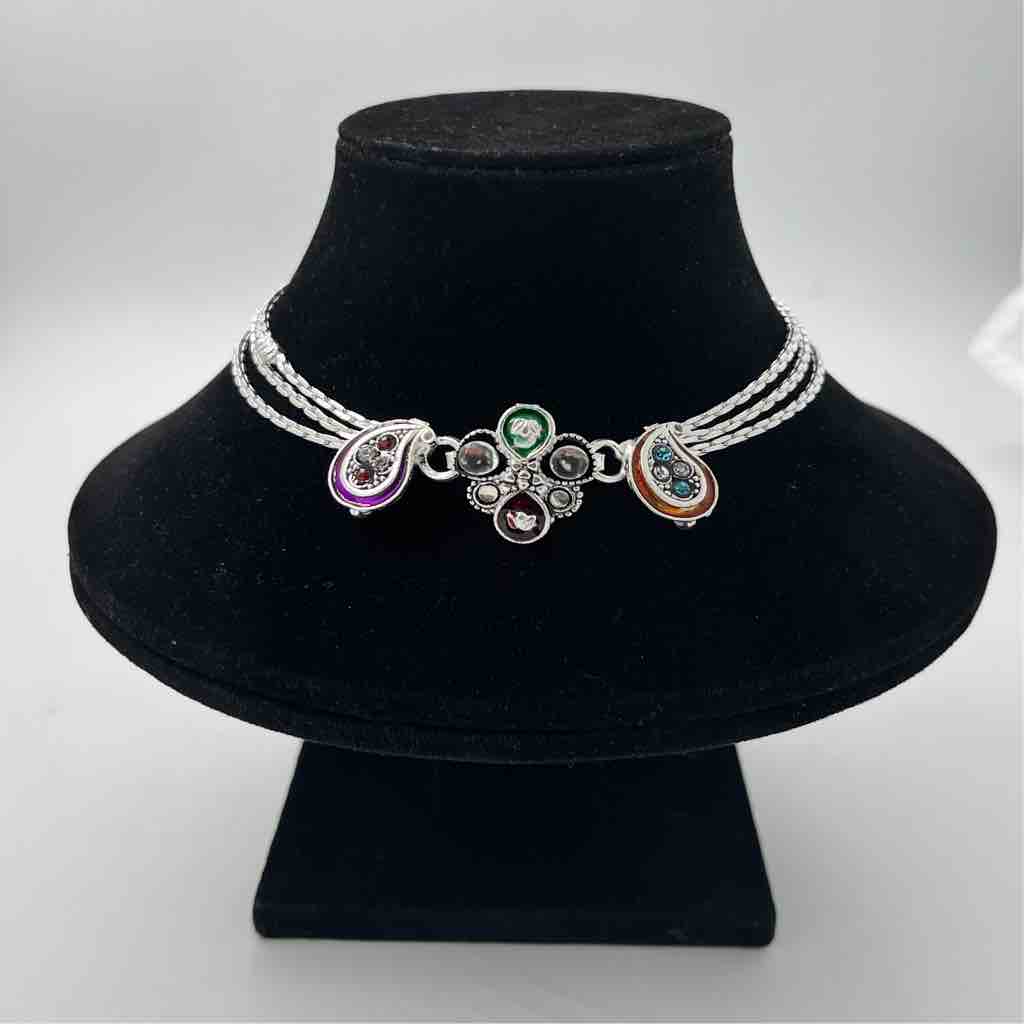 Silver Bombey Fancy Broch Three Line Design Payal