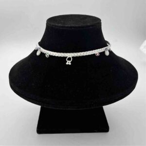 Silver Fancy Antique Design Light Weight Anklets