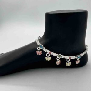 Silver Fancy Butterfly Design Payal