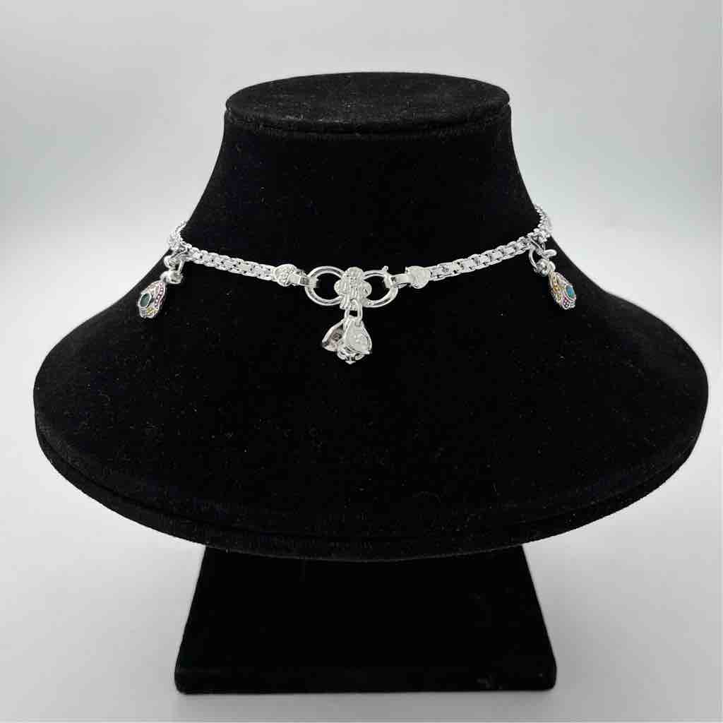 Silver Fancy Aagra Design Anklets