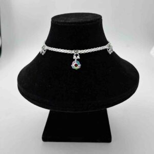 Silver Fancy Aagra Design Anklets