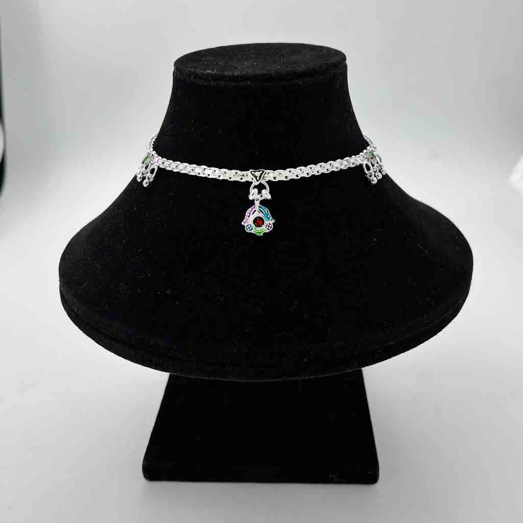 Silver Fancy Aagra Design Anklets