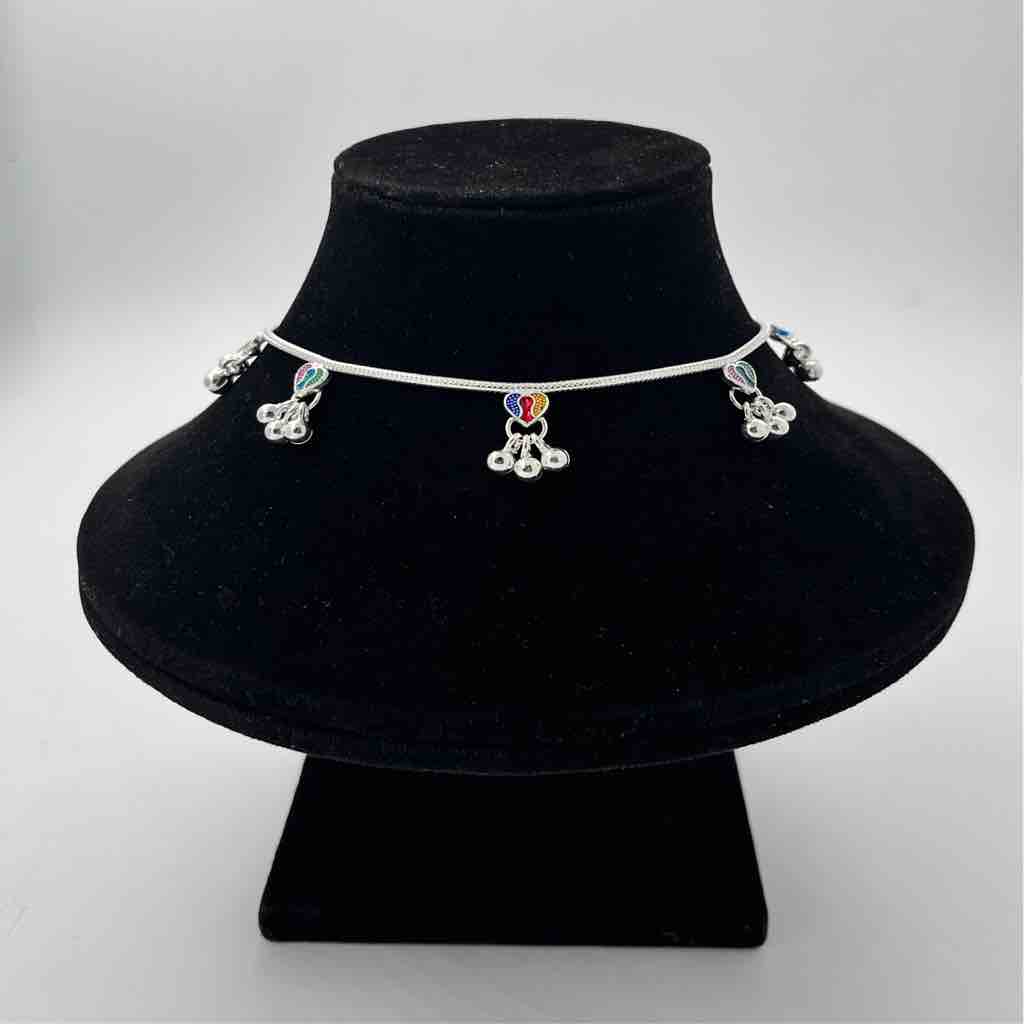 Silver Fancy Plain Simple Design Payal - Image 2