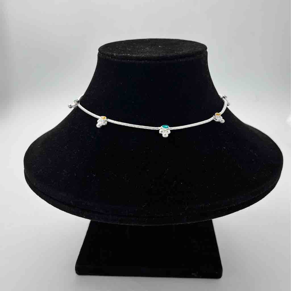 Silver Fancy Modern Normal Weight Anklets