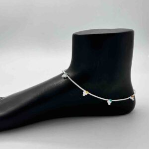 Silver Fancy Modern Normal Weight Anklets