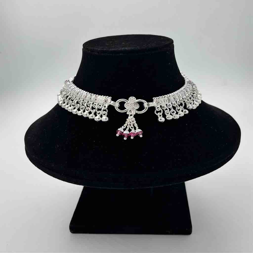 Silver Kismat Fancy Shalang Gugri Anklets - Image 3
