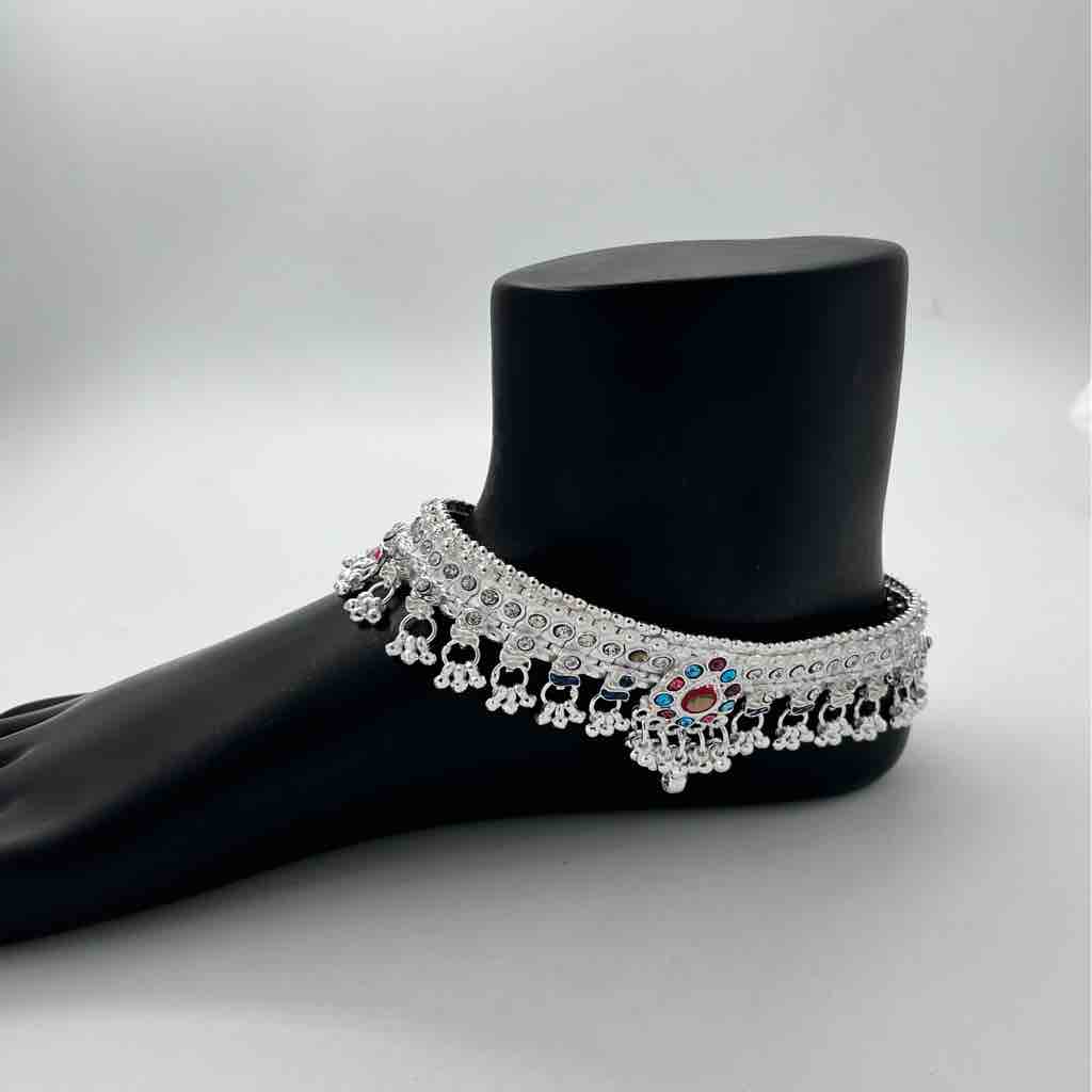 Silver Kismat Fancy Heavy Anklets Gugri