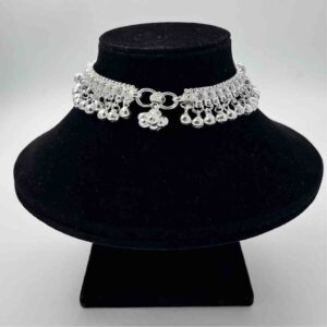 Silver Kismat Fancy Double Line Design Shalang Gugri Payal