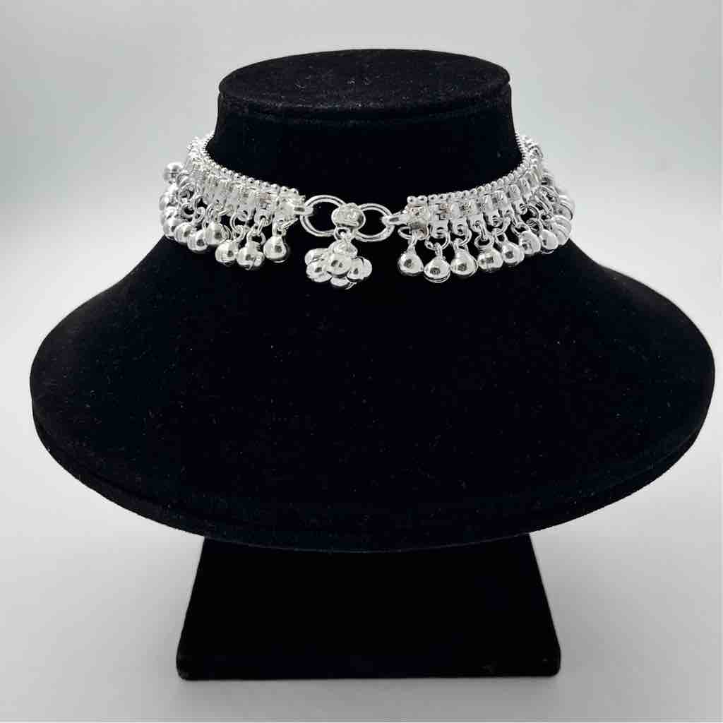 Silver Kismat Fancy Double Line Design Shalang Gugri Payal