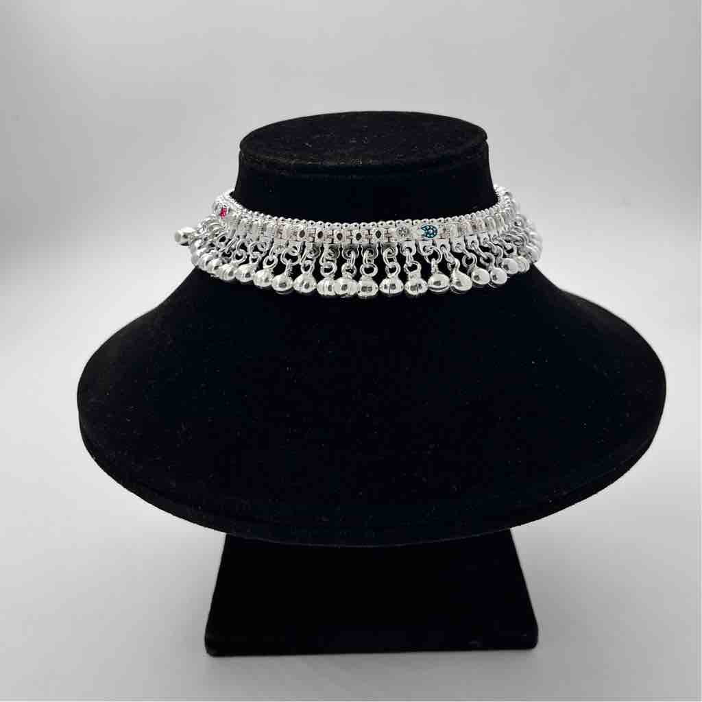 Silver Kismat Fancy Double Line Design Shalang Gugri Payal