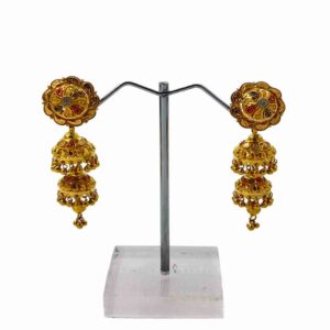 916 gold kalkati double jhumka  design tops