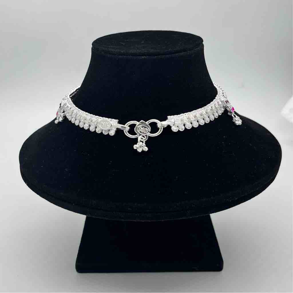 Silver Kismat Fancy Double Line Dal Design Payal