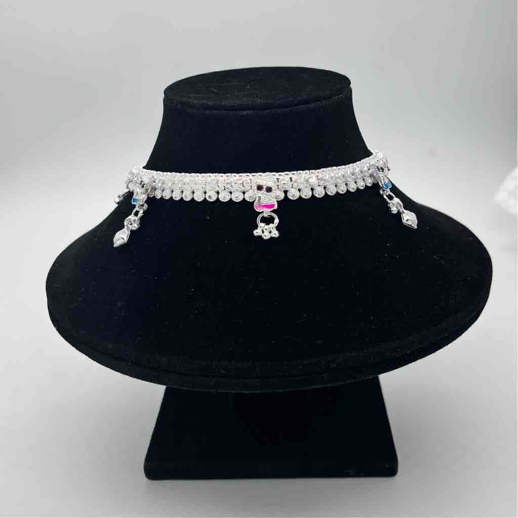 Silver Kismat Fancy Double Line Dal Design Payal