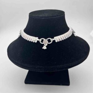 Silver kismat fancy dal design anklets