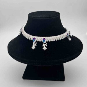 Silver kismat fancy dal design anklets