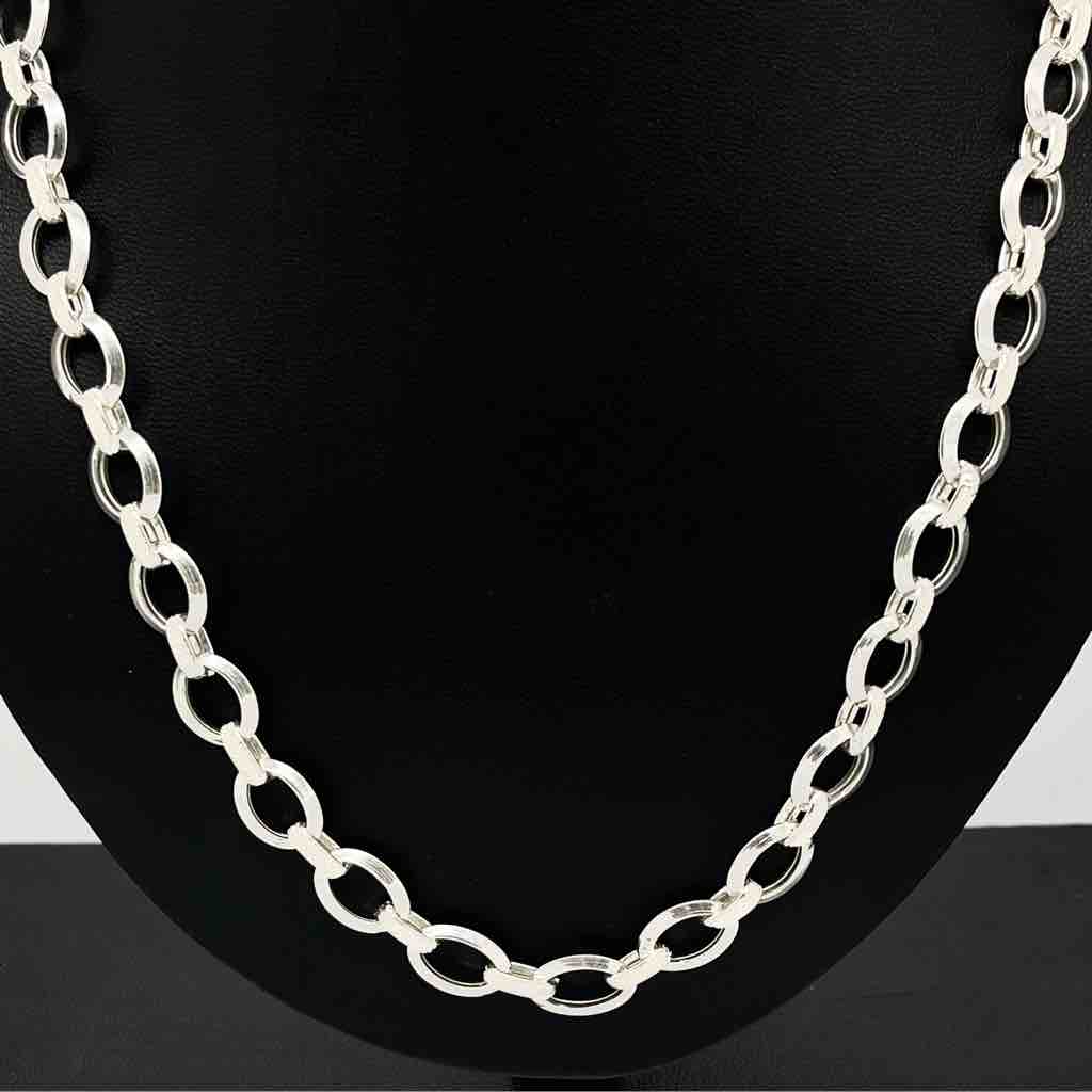 925 Sterling Silver Gents Hollow Kadi Design Chain