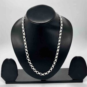 925 Sterling Silver Gents Hollow Lotus Design Chain