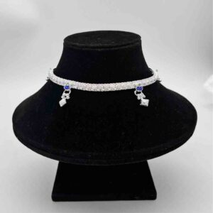 Silver kismat fancy rava design anklets