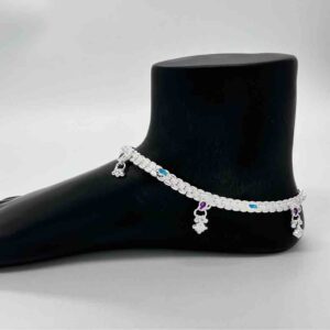 Silver Kismat Classical Design Anklets