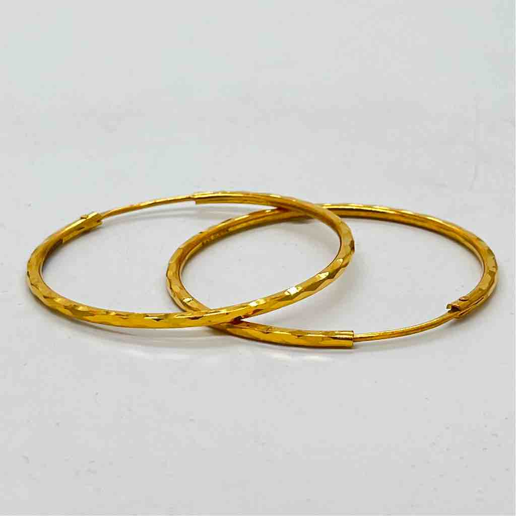 916 gold big size bali earrings simple design