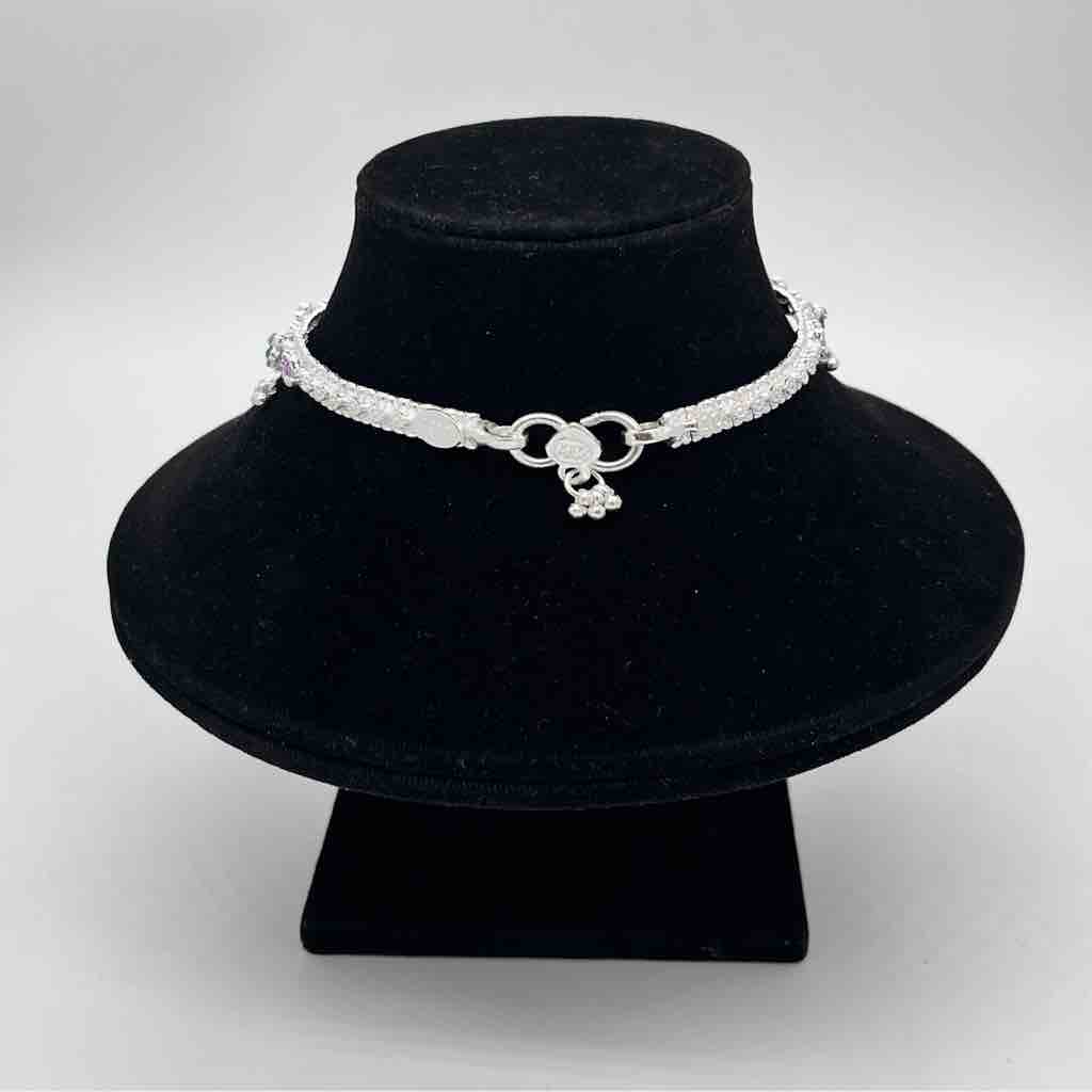 Silver Kismat Classical Dal Design Anklets - Image 2