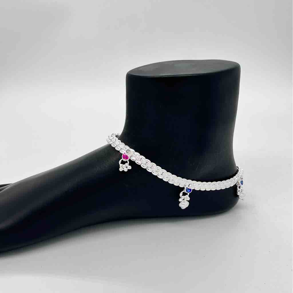 Silver Kismat Fancy Single Line Dal Design Payal