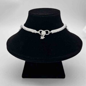 Silver Kismat Fancy Single Line Dal Design Anklets