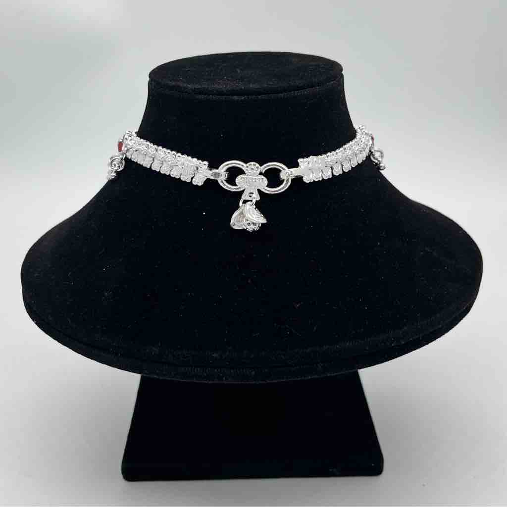Silver Kismat Dal Design Fancy Anklets