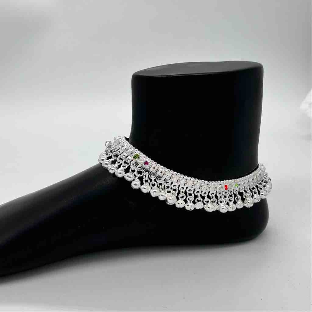 Silver Kismat Shalang Gugri Design Payal