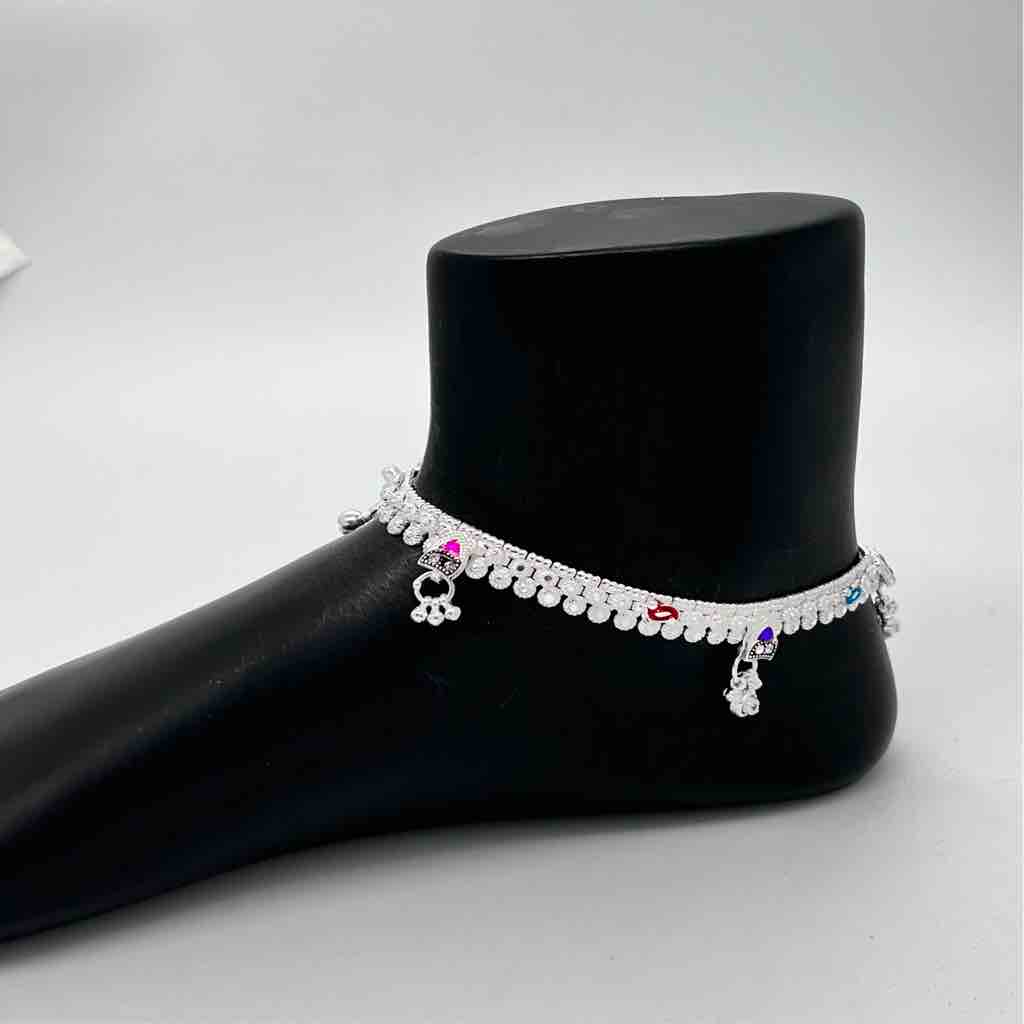 Silver Kismat Fancy Single Line Dal Design Payal